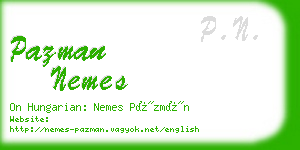 pazman nemes business card
